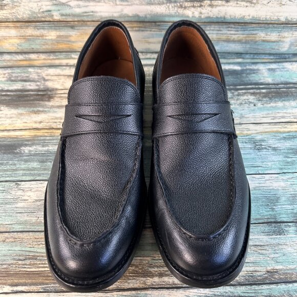 Frye Otis Penny Loafer Mens Sz 10.5D Black Antique Full Grain Leather Apron Toe - Picture 4 of 12